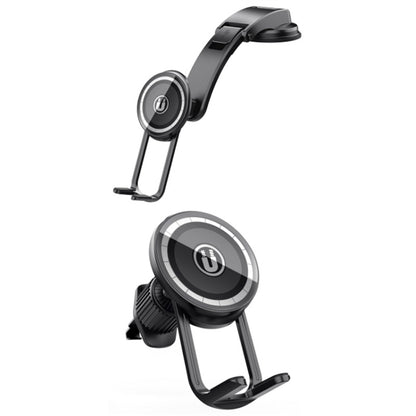 LE-11 Car Suction Cup Mount 360 Degree Rotation Magnetic Phone Holder with Air Vent Clip