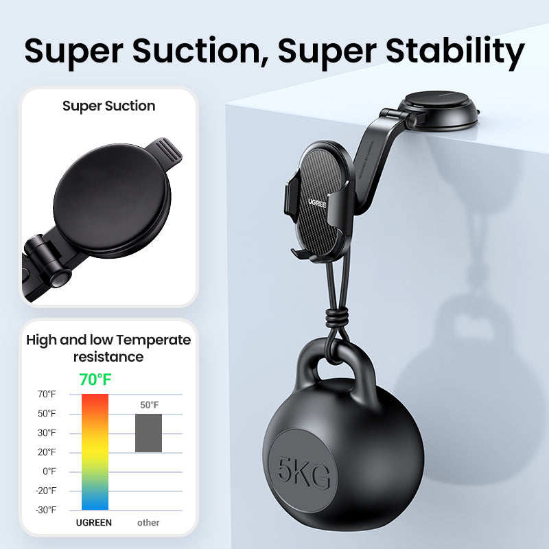 UGREEN Car Dashboard Suction Cup Phone Holder Windshield Window Cell Phone Mount for 4.7-7.2 inch Phone
