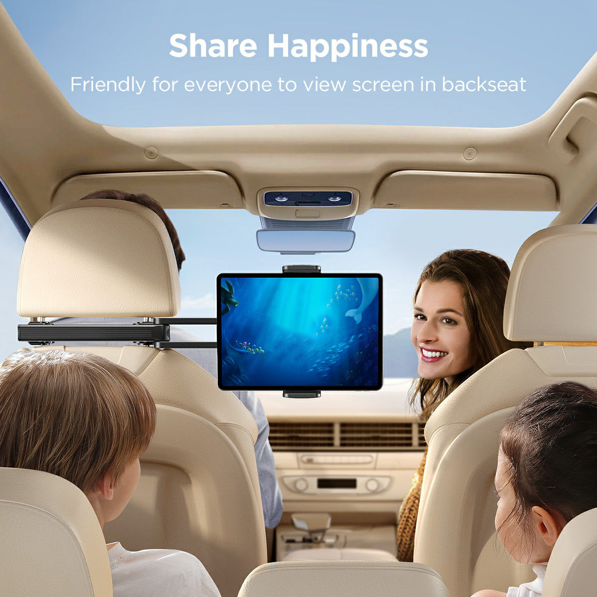 JOYROOM JR-ZS369 Car Seat Back Phone Tablet Holder 360-Degree Rotation Car Headrest Mount Phone Bracket