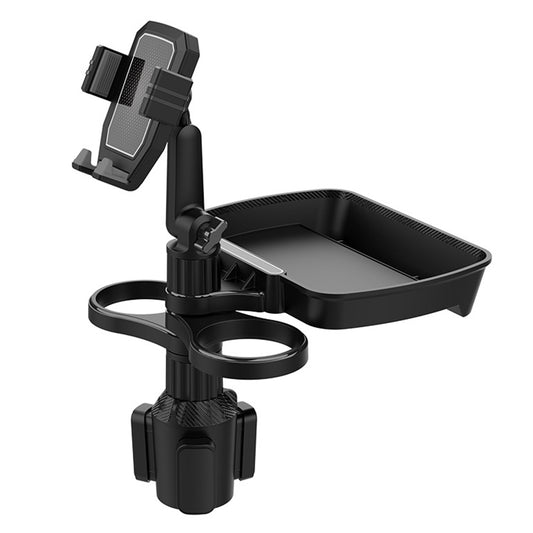 B06 Multifunctional Car Cup Holder Phone Mount Stand with Snacks Food Tray Table