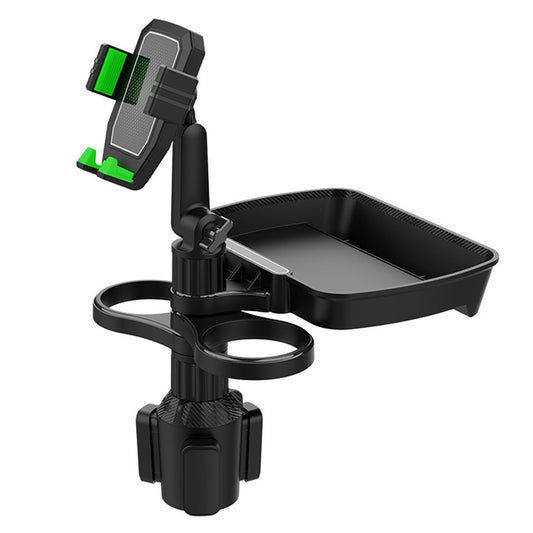 B06 Multifunctional Car Cup Holder Phone Mount Stand with Snacks Food Tray Table