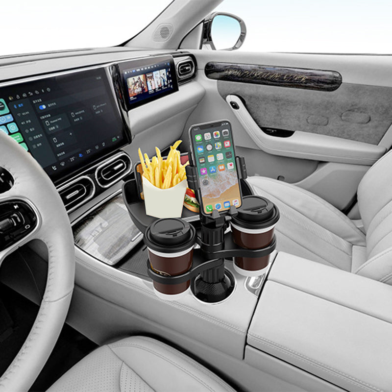 B06 Multifunctional Car Cup Holder Phone Mount Stand with Snacks Food Tray Table