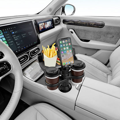 B06 Multifunctional Car Cup Holder Phone Mount Stand with Snacks Food Tray Table
