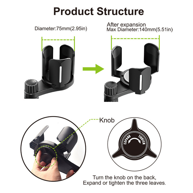 A08 Car Drink Cup Holder Mobile Phone Mount Stand Instant Noodle Beverage Vehicle Bracket