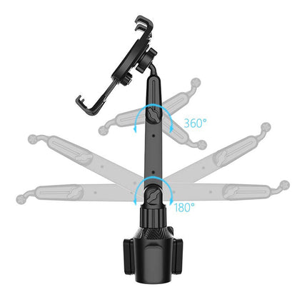CUP-B17 Car Cup Holder Tablet Mount Universal Long Neck Car Cup Mini PC Holder 2 Shaft Rotating Tablets Car Mount