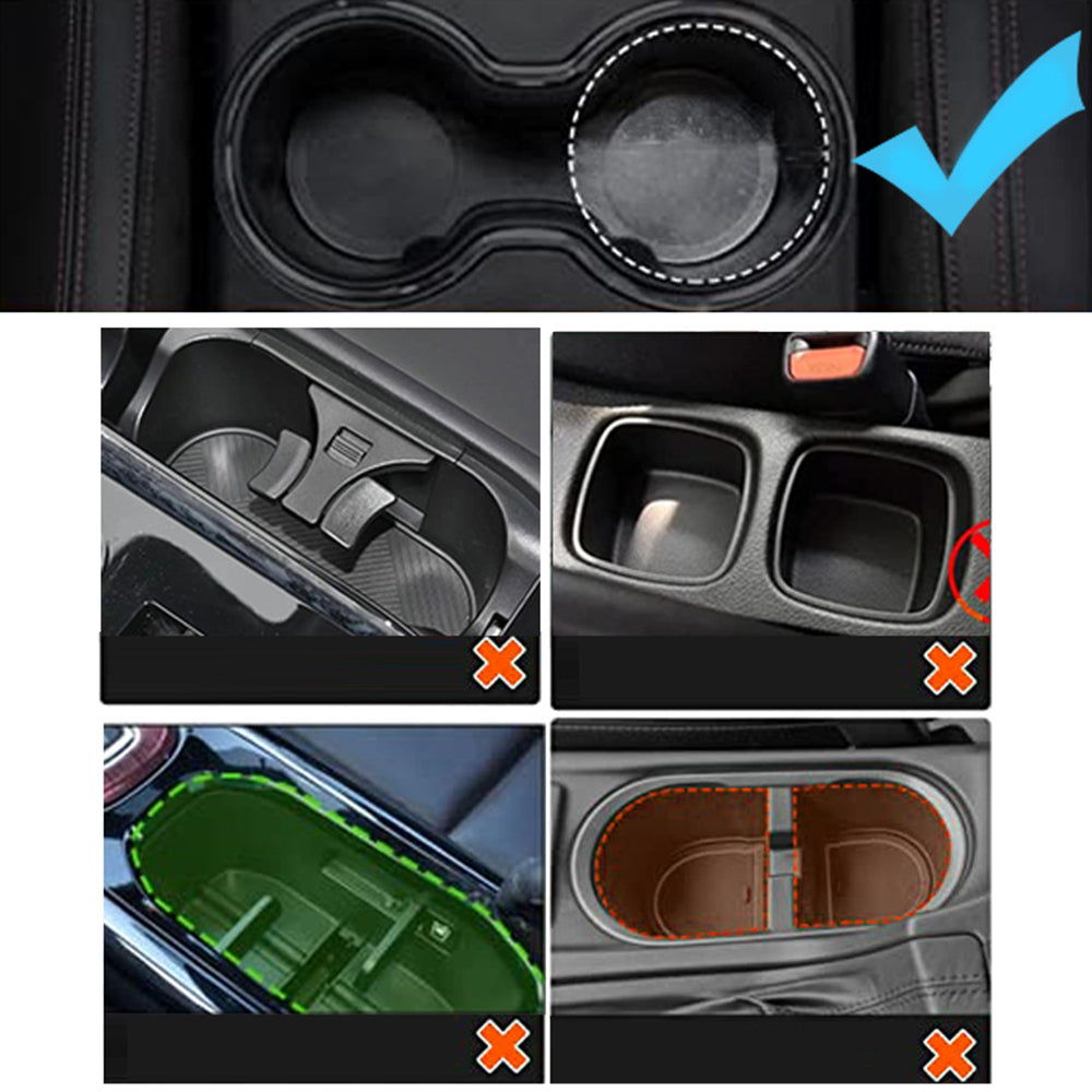 D04 Car Cup Holder Phone Mount with 2 Coffee Cup, Adjustable Snack Cup Rotating Cell Phone Car Mount Holder