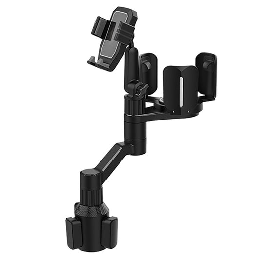 D08 Cup Holder Phone Mount for Car Cell Phone Clamping Mount Holder with Adjustable Snack Cup