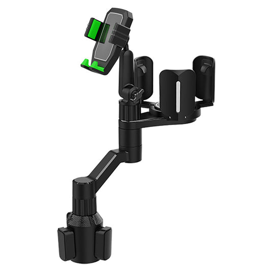 D08 Cup Holder Phone Mount for Car Cell Phone Clamping Mount Holder with Adjustable Snack Cup