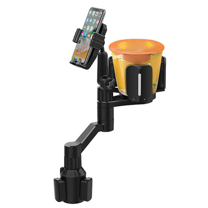 D08 Cup Holder Phone Mount for Car Cell Phone Clamping Mount Holder with Adjustable Snack Cup