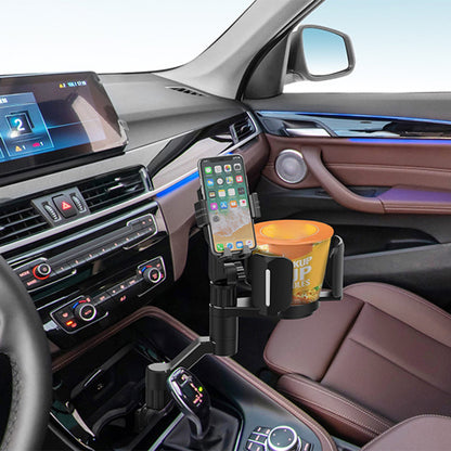 D08 Cup Holder Phone Mount for Car Cell Phone Clamping Mount Holder with Adjustable Snack Cup