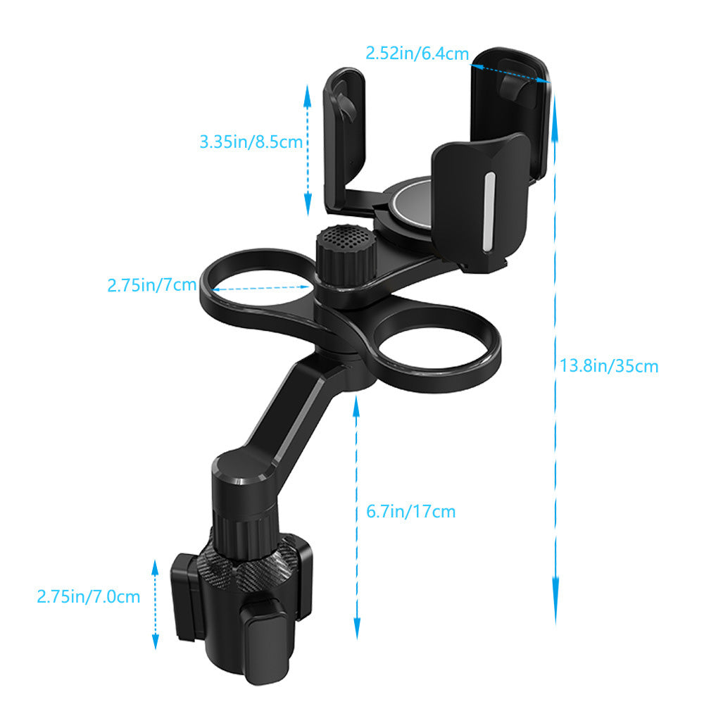 D03 Car Cup Holder Expander with Adjustable Cup Holder Dual Round Car Cup Holder Mount Organizer for Drink Bottle Snack
