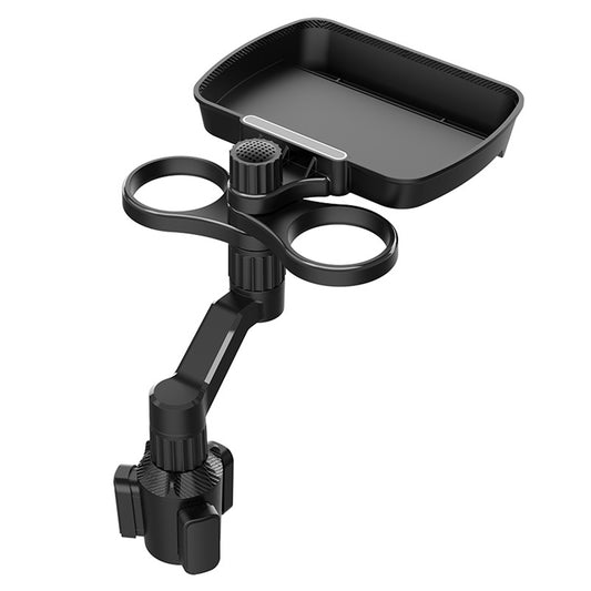 D05 Plastic Car Cup Holder Mount Dual Drink Bracket Rotation Meal Tray Phone Stand Car Dining Table