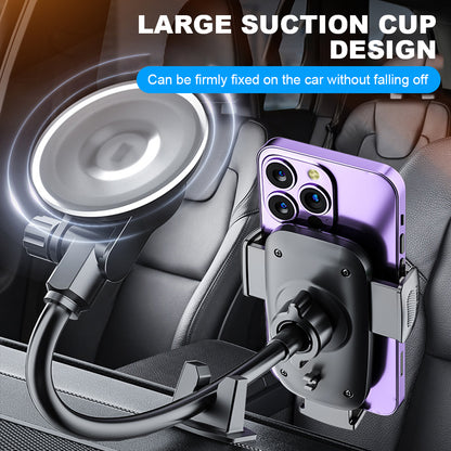 X034 Gen. 9th Multi-Function Suction Cup Car Phone Mount Windshield Flexible Extended Car Phone Clip Holder for Universal Truck Bus