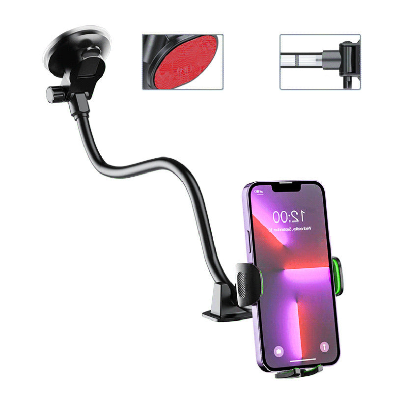 X034 Gen. 9th Multi-Function Suction Cup Car Phone Mount Windshield Flexible Extended Car Phone Clip Holder for Universal Truck Bus