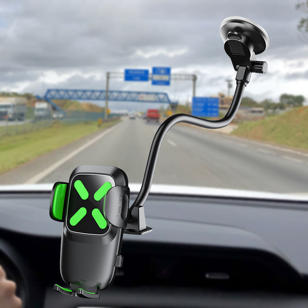 X034 Gen. 10th Adjustable Windshield Suction Cup Phone Mount for Universal Truck Bus Dashboard Flexible Car Phone Holder