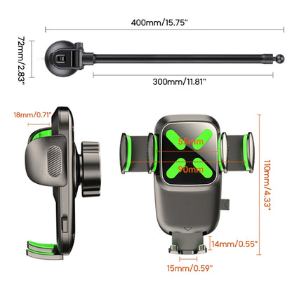 X034 Gen. 10th Adjustable Windshield Suction Cup Phone Mount for Universal Truck Bus Dashboard Flexible Car Phone Holder