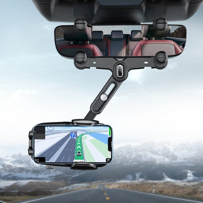 R010 Multifunctional Retractable Cell Phone Car Mount Universal Vehicle Rearview Mirror Phone Holder