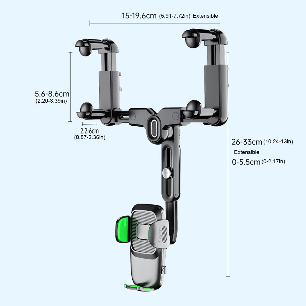 R009 Multifunctional Car Rearview Mirror Cell Phone Mount Universal Vehicle Retractable Phone Clip Holder