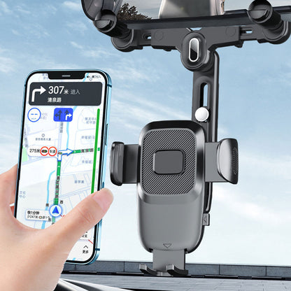 R009 Multifunctional Car Rearview Mirror Cell Phone Mount Universal Vehicle Retractable Phone Clip Holder