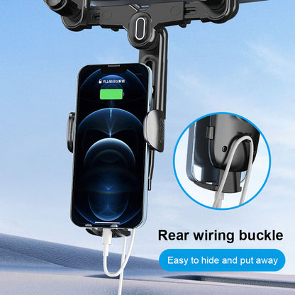 R009 Multifunctional Car Rearview Mirror Cell Phone Mount Universal Vehicle Retractable Phone Clip Holder