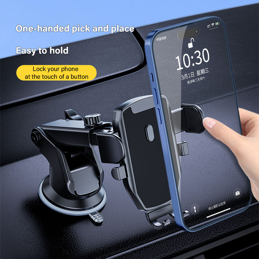 D46+101+K5 Suction Cup Car Center Console Phone Holder Universal Mobile Phone Mount Bracket with Telescopic Arm