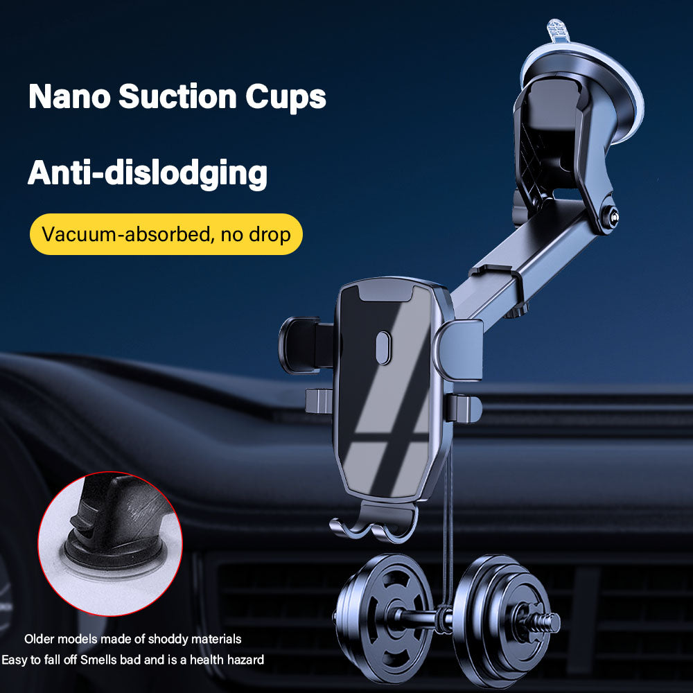 D46+101+K5 Suction Cup Car Center Console Phone Holder Universal Mobile Phone Mount Bracket with Telescopic Arm