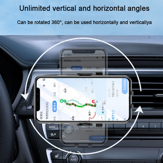 D40+105+K5 For Windshield / Dashboard Carbon Fiber Texture Car Suction Cup Telescopic Arm Phone Holder with Air Vent Clip