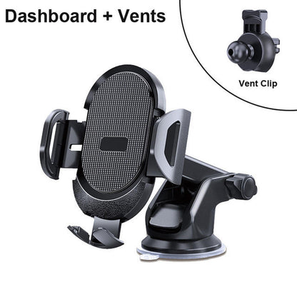 D33 Suction Cup Base Gravity Sensing Car Phone Holder Bracket with Air Vent Clip