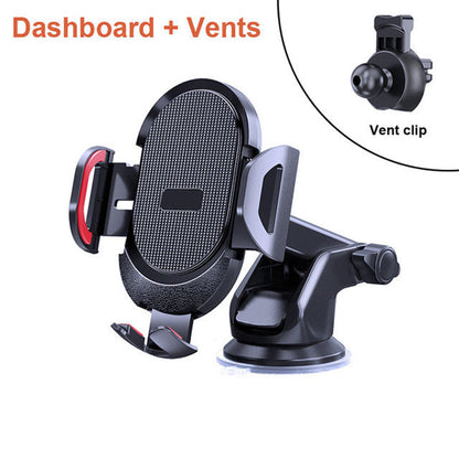 D33 Suction Cup Base Gravity Sensing Car Phone Holder Bracket with Air Vent Clip