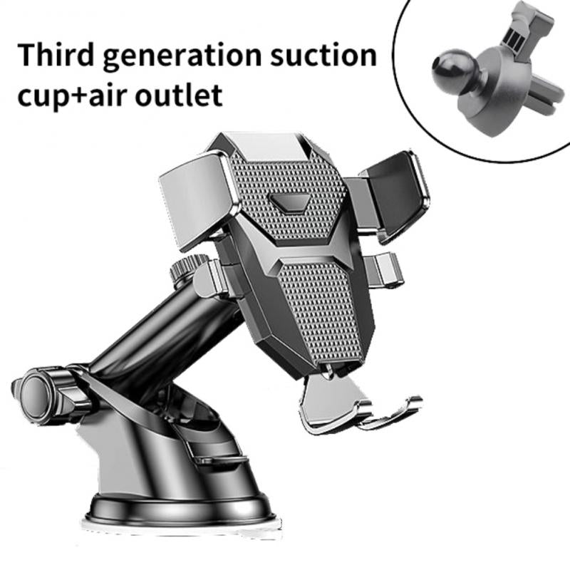 D25+105+K5 Telescopic Suction Cup Dashboard Phone Mount Air Vent Car Phone Holder Auto Locking Car Phone Clip