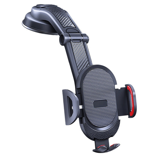 ES33 ABS+Carbon Fiber 360 Degree Rotation Suction Cup Mount Car Mobile Phone Holder Bracket