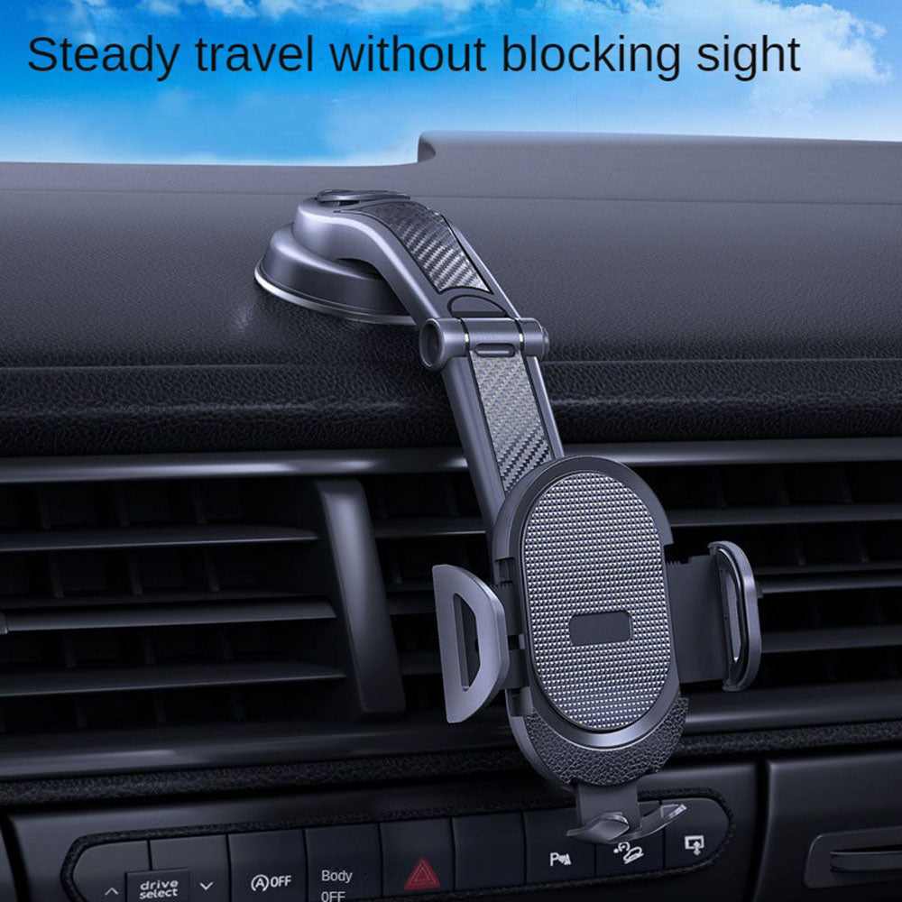 ES33 ABS+Carbon Fiber 360 Degree Rotation Suction Cup Mount Car Mobile Phone Holder Bracket