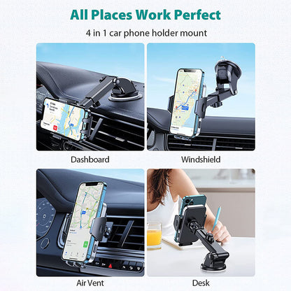 D-281+105+K5 Rotating Car Phone Holder Suction Cup Dashboard Cell Phone Mount Car Air Vent Bracket