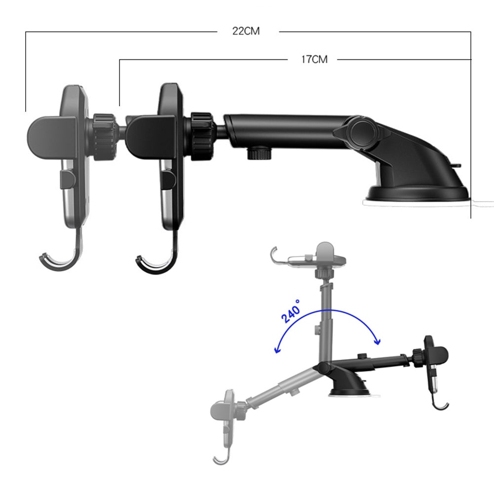 D-281+105+K5 Rotating Car Phone Holder Suction Cup Dashboard Cell Phone Mount Car Air Vent Bracket