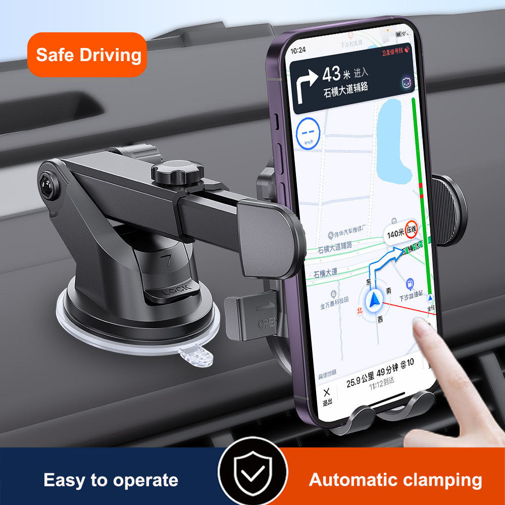 D-43+128+120 Car Dashboard Telescopic Suction Cell Phone Mount Multi-functional Car Air Vent Phone Holder