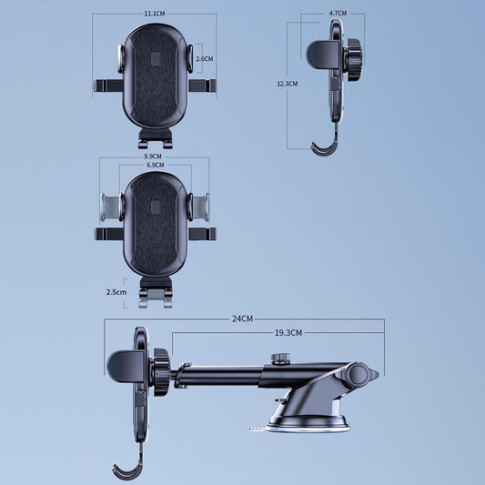 D48+105+K5 Car Dashboard Windshield Air Vents Phone Holder Brushed Pattern Telescopic Suction Cup Car Phone Mount