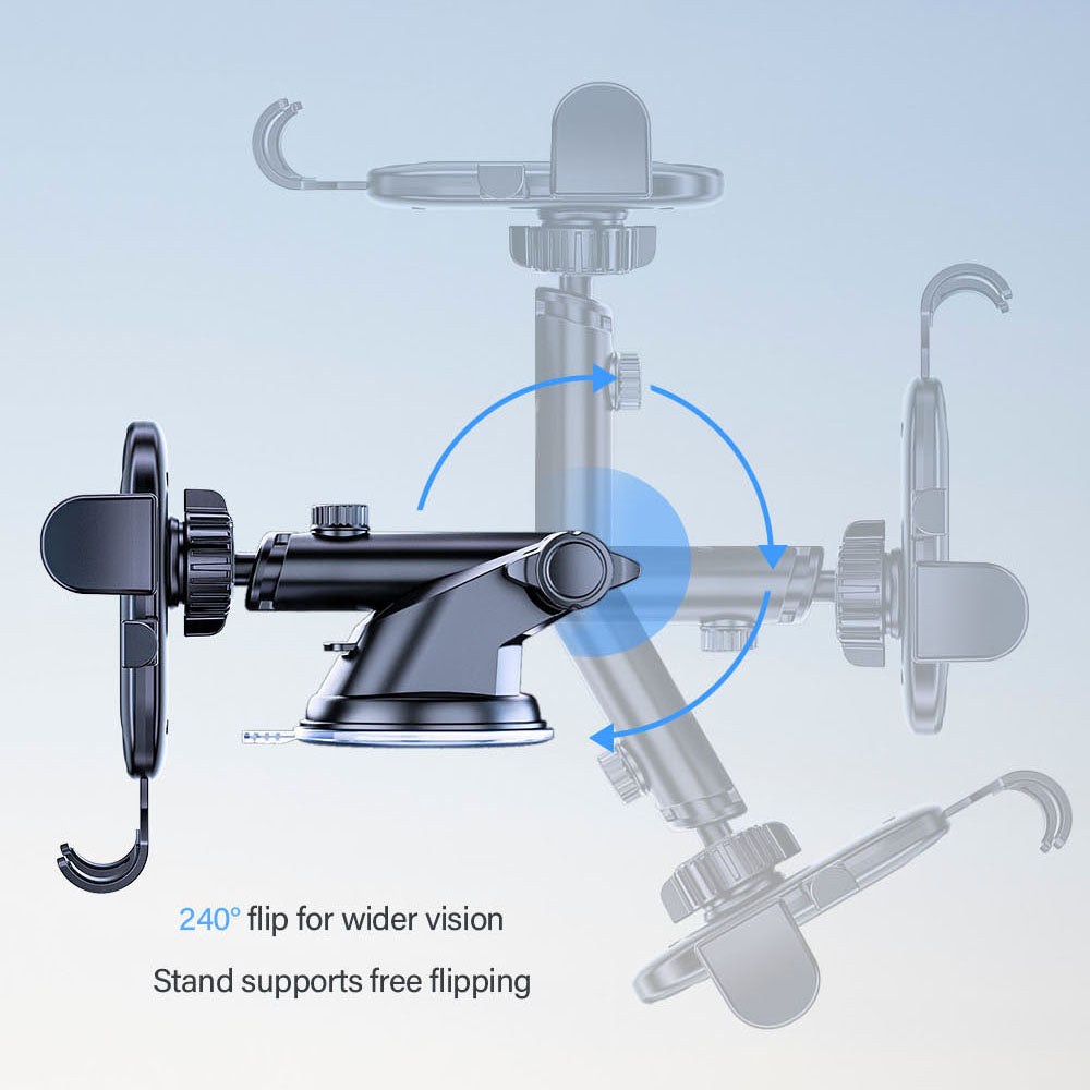D48+105+K5 Car Dashboard Windshield Air Vents Phone Holder Brushed Pattern Telescopic Suction Cup Car Phone Mount