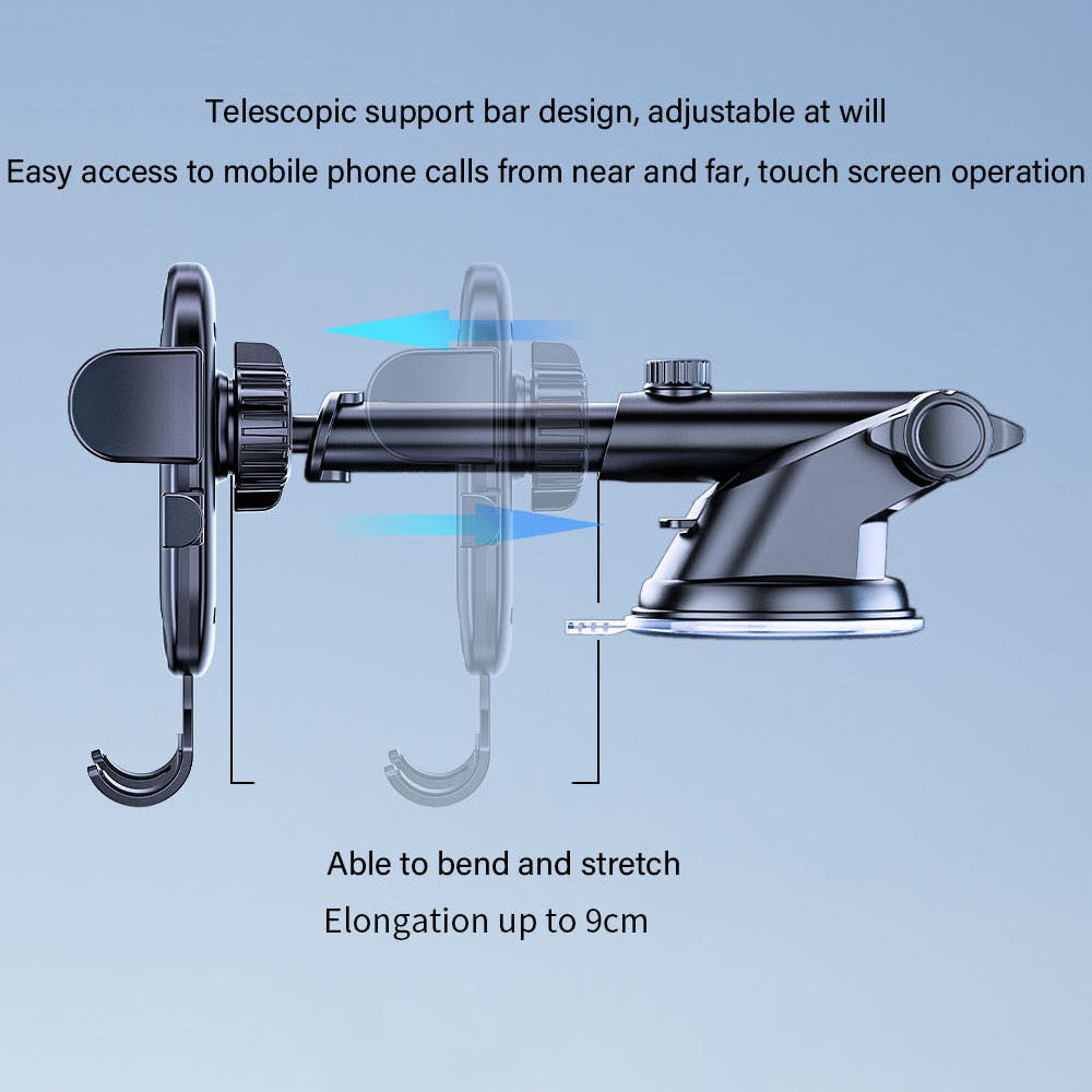 D48+105+K5 Car Dashboard Windshield Air Vents Phone Holder Brushed Pattern Telescopic Suction Cup Car Phone Mount