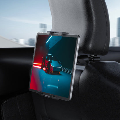 Car Headrest Metal Phone Mount Stretchable Car Seat Back Tablet Holder Compatible with 4.7-11 inch Cellphone, Tablets