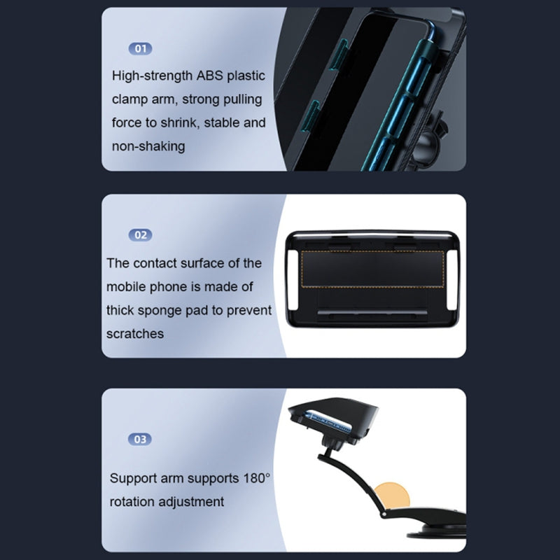 Car Dashboard Sucker Phone Holder 360° Rotatable Car Windshield Handsfree Phone Mount