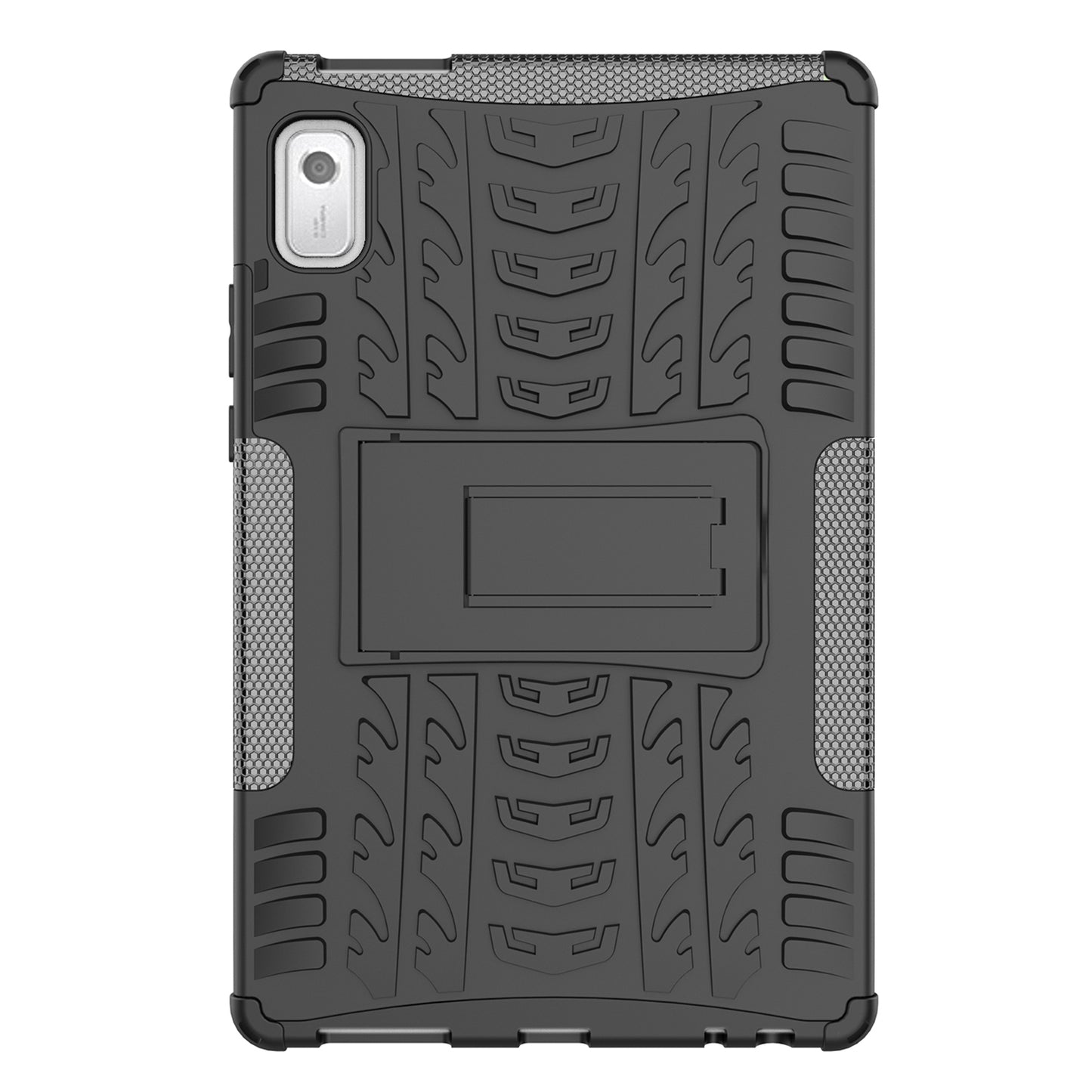 For Lenovo Tab M9 Tyre Pattern Kickstand Case PC+TPU Shockproof Tablet Cover