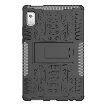 For Lenovo Tab M9 Tyre Pattern Kickstand Case PC+TPU Shockproof Tablet Cover