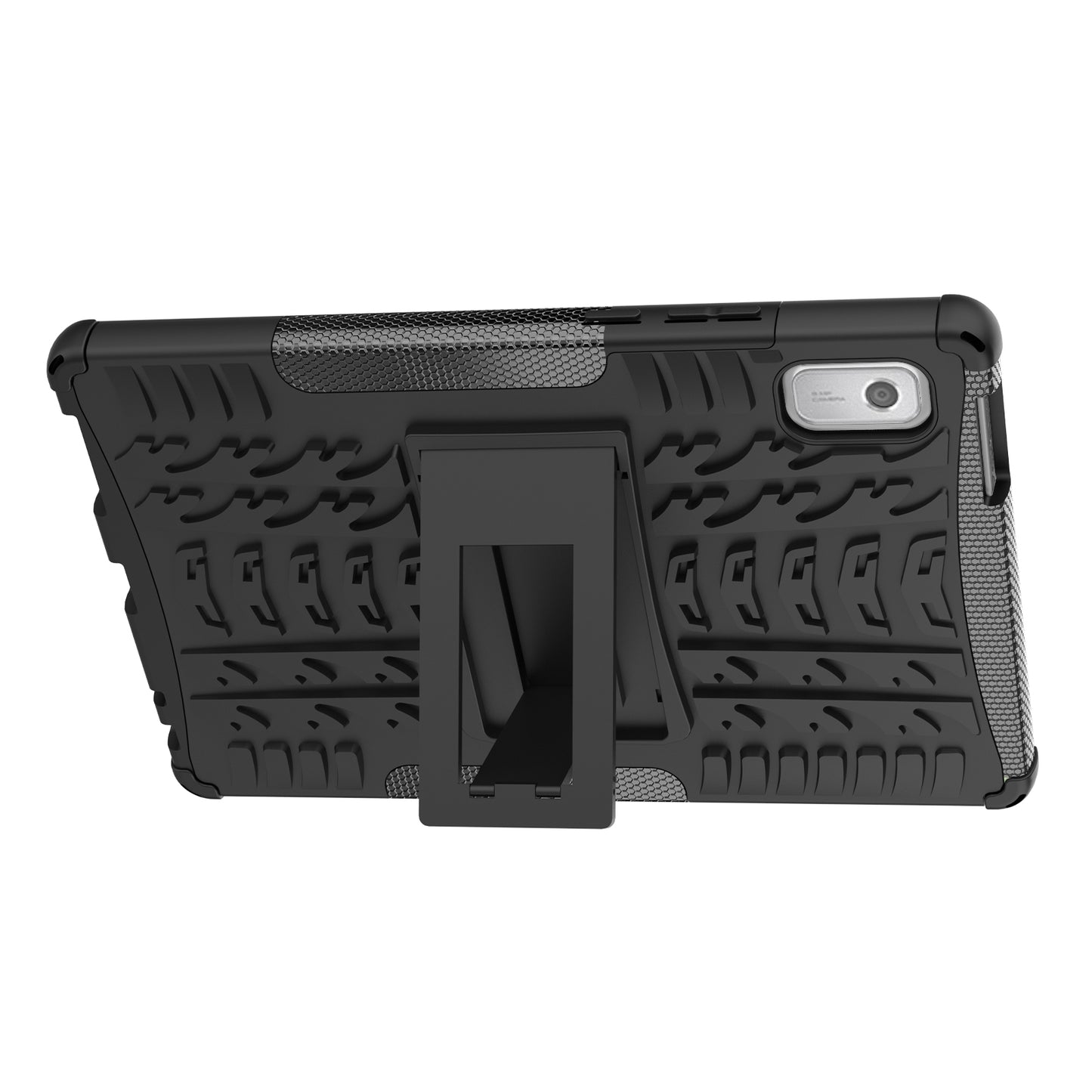 For Lenovo Tab M9 Tyre Pattern Kickstand Case PC+TPU Shockproof Tablet Cover
