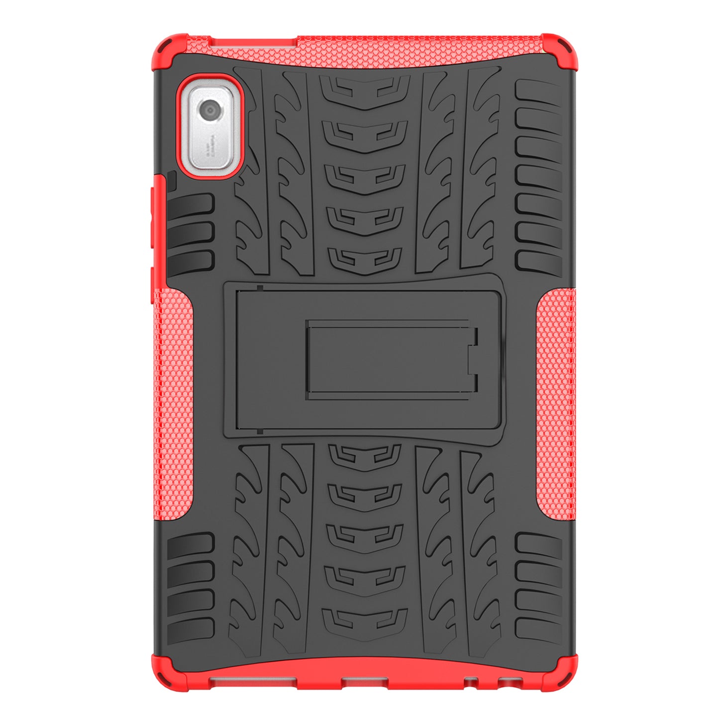 For Lenovo Tab M9 Tyre Pattern Kickstand Case PC+TPU Shockproof Tablet Cover