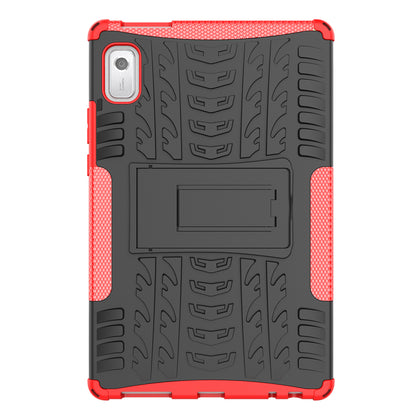 For Lenovo Tab M9 Tyre Pattern Kickstand Case PC+TPU Shockproof Tablet Cover