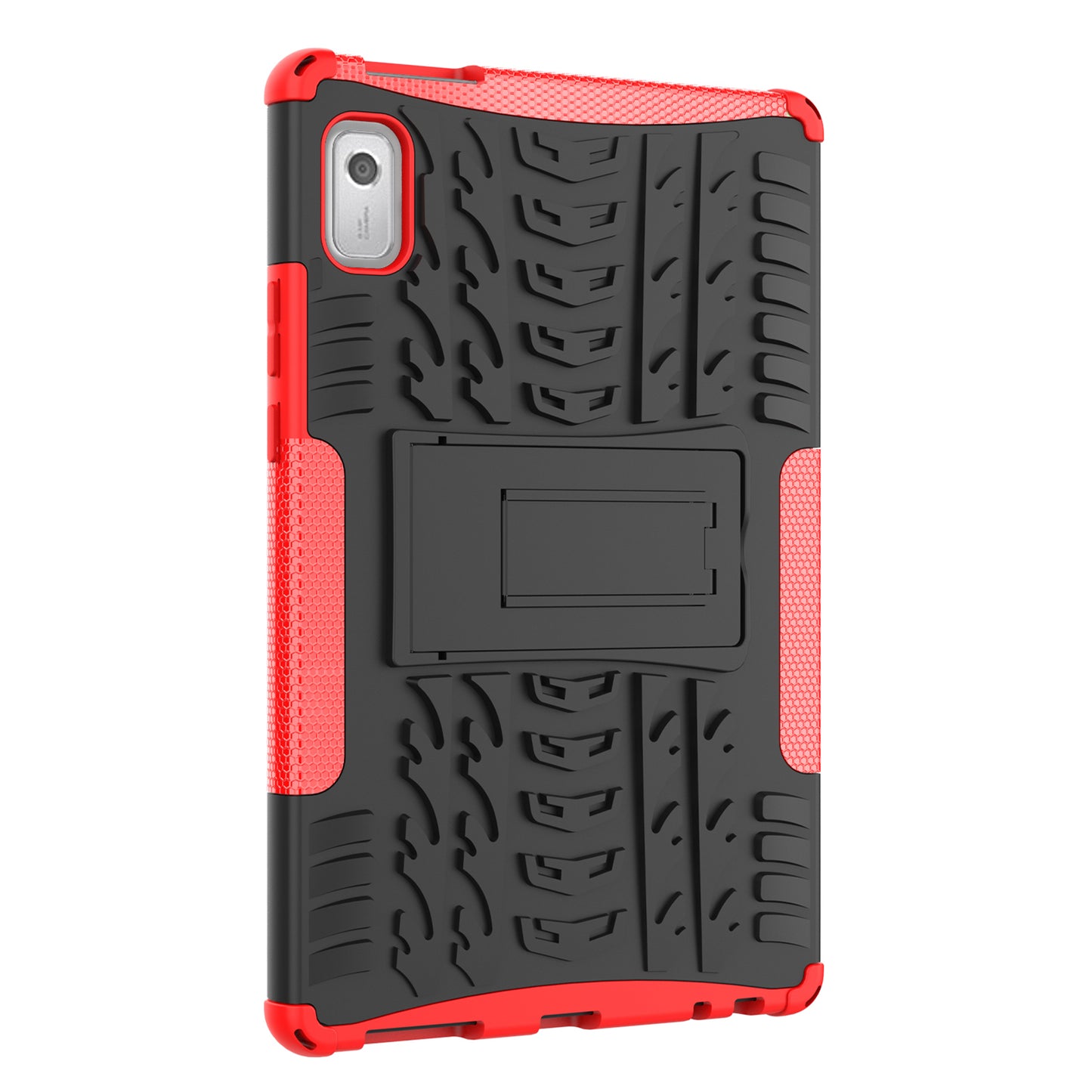For Lenovo Tab M9 Tyre Pattern Kickstand Case PC+TPU Shockproof Tablet Cover