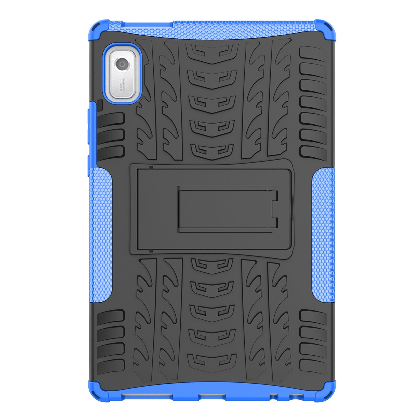 For Lenovo Tab M9 Tyre Pattern Kickstand Case PC+TPU Shockproof Tablet Cover