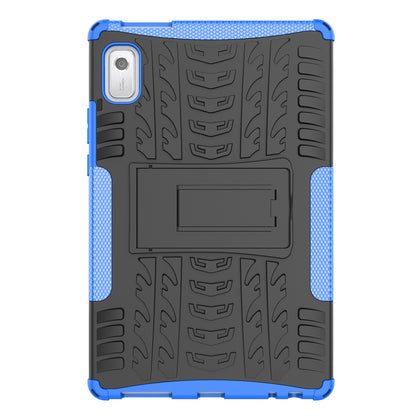 For Lenovo Tab M9 Tyre Pattern Kickstand Case PC+TPU Shockproof Tablet Cover