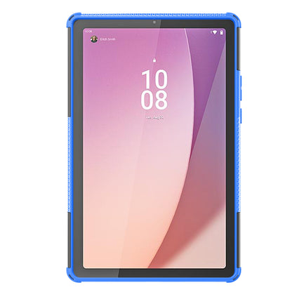 For Lenovo Tab M9 Tyre Pattern Kickstand Case PC+TPU Shockproof Tablet Cover
