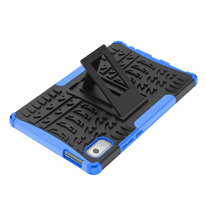 For Lenovo Tab M9 Tyre Pattern Kickstand Case PC+TPU Shockproof Tablet Cover
